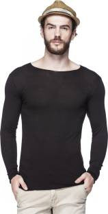 Tinted Solid Men's Round Neck Black T-Shirt