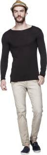 Tinted Solid Men's Round Neck Black T-Shirt